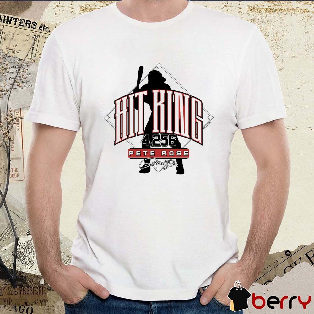 Hit King 4,256 Pete Rose Cincinnati Reds MLB Signature t-shirt