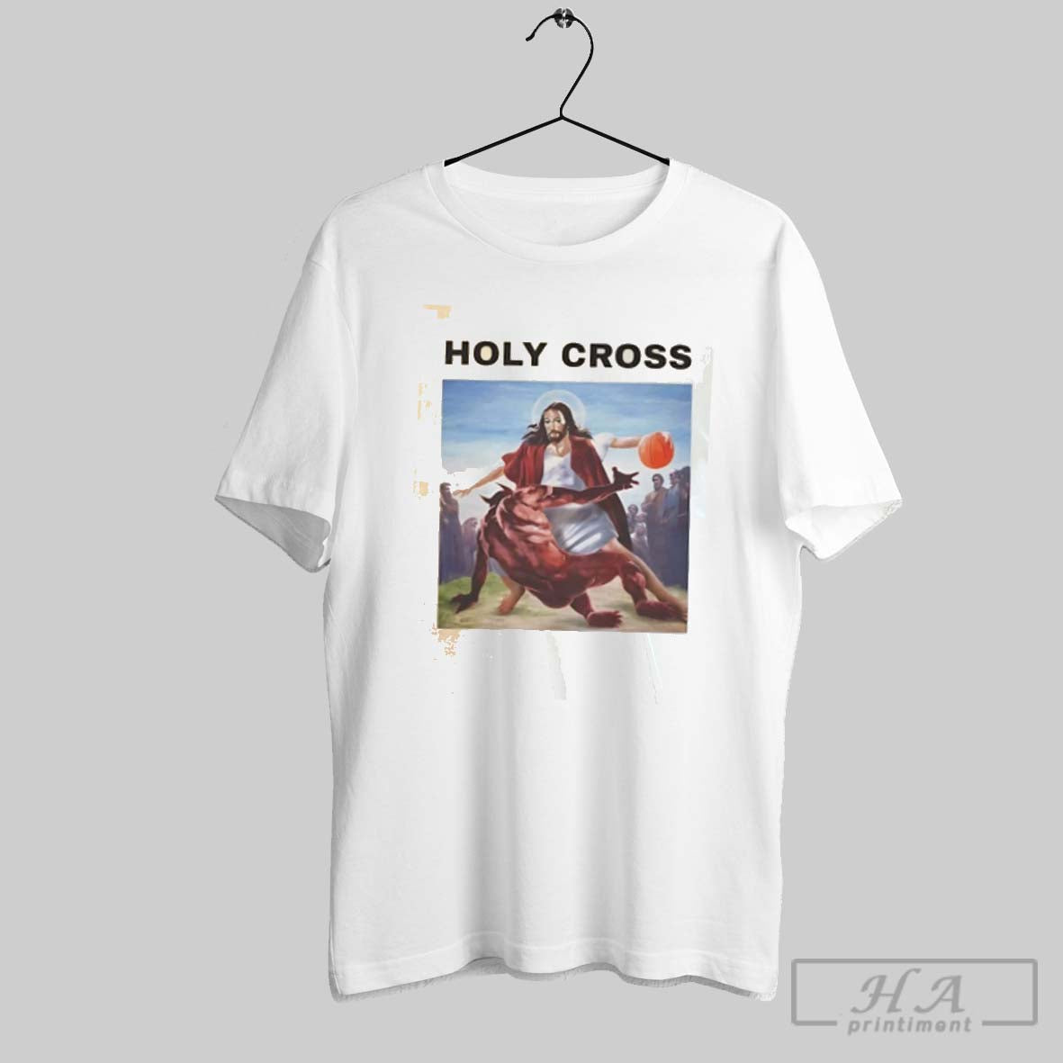 Official Holy Cross Jesus Christ Vs Devil Satan In Basketball