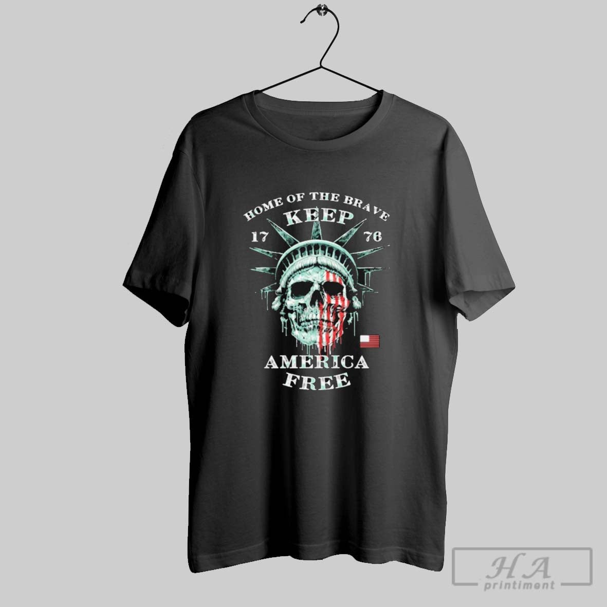 Official Home Of The Brave Keep America Free 1776 Liberty Skull