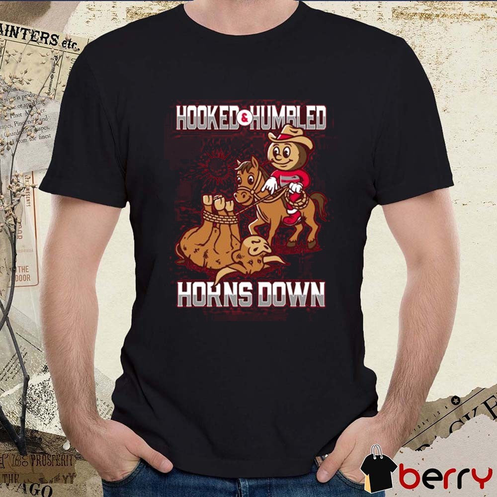 Hooked and Humbled Horns Down Ohio State Buckeyes Vs Texas Longhorns Mascots t-shirt