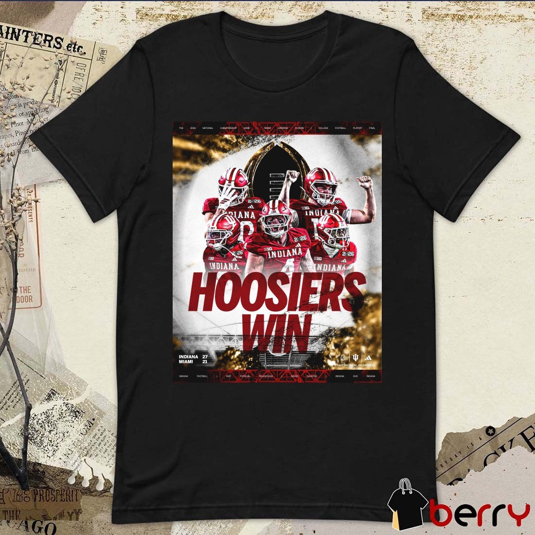 Hoosiers Win Indiana Hoosiers Football 2025-26 National Champions Perfection Poster t-shirt