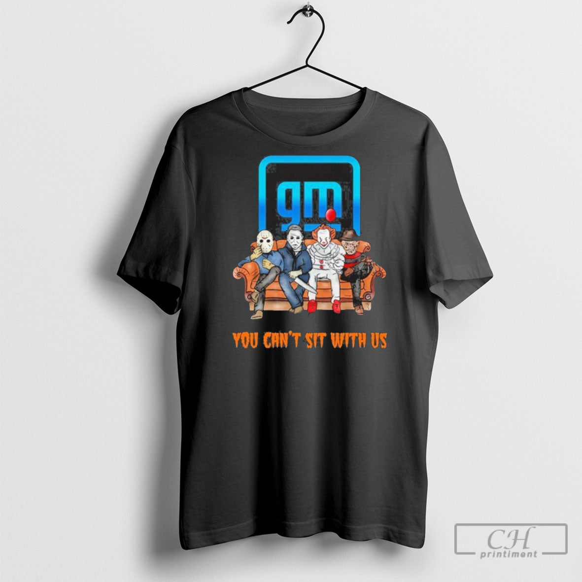 Official Horror Film You Cant Sit With Us General Motors Logo Shirt