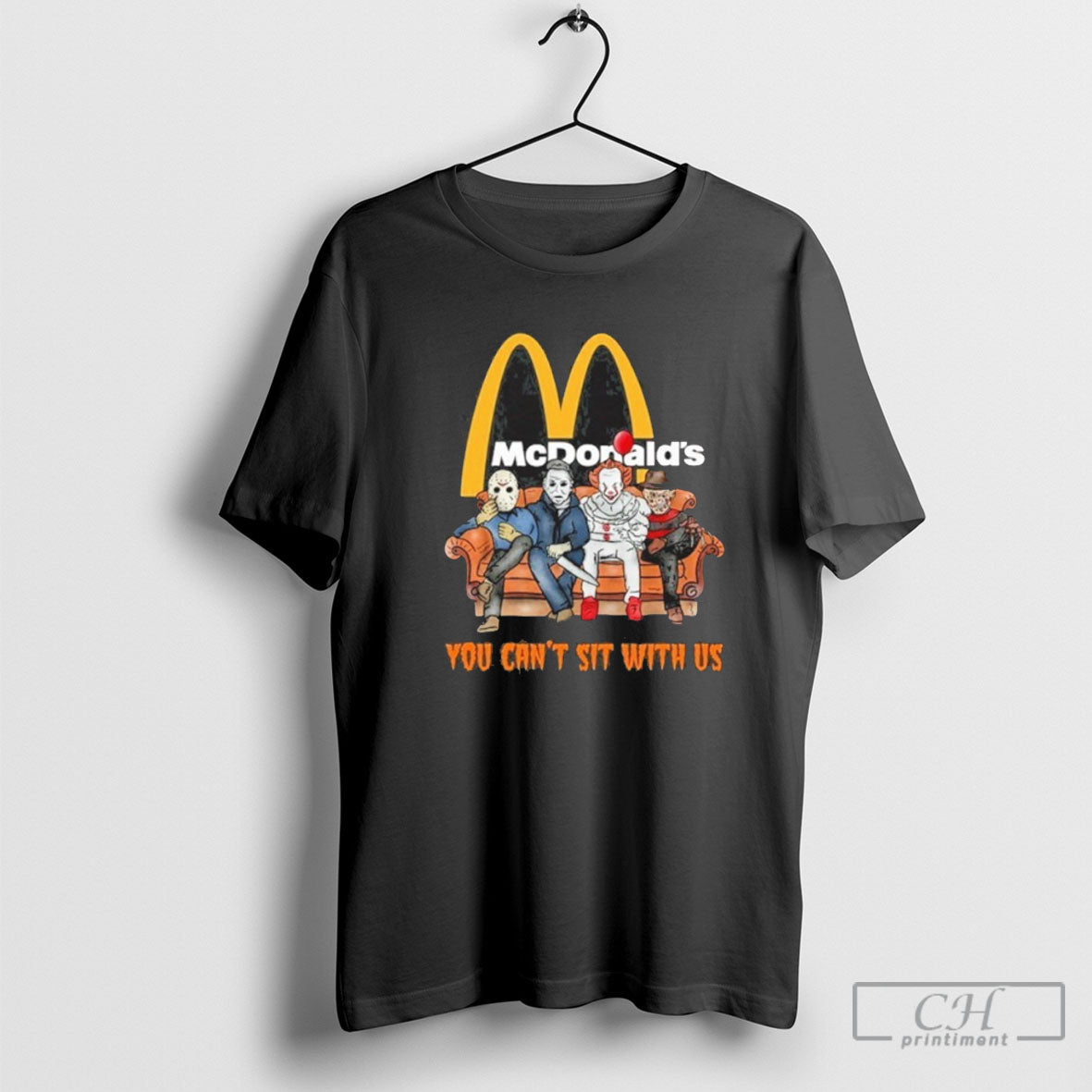 Official Horror Film You Cant Sit With Us Mcdonalds Logo Shirt