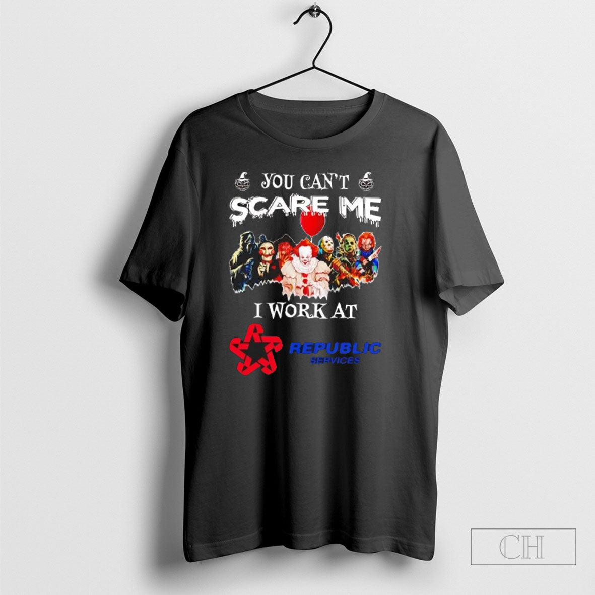 Official Horror Halloween You Cant Scare Me I Work At Republic Services Sweater