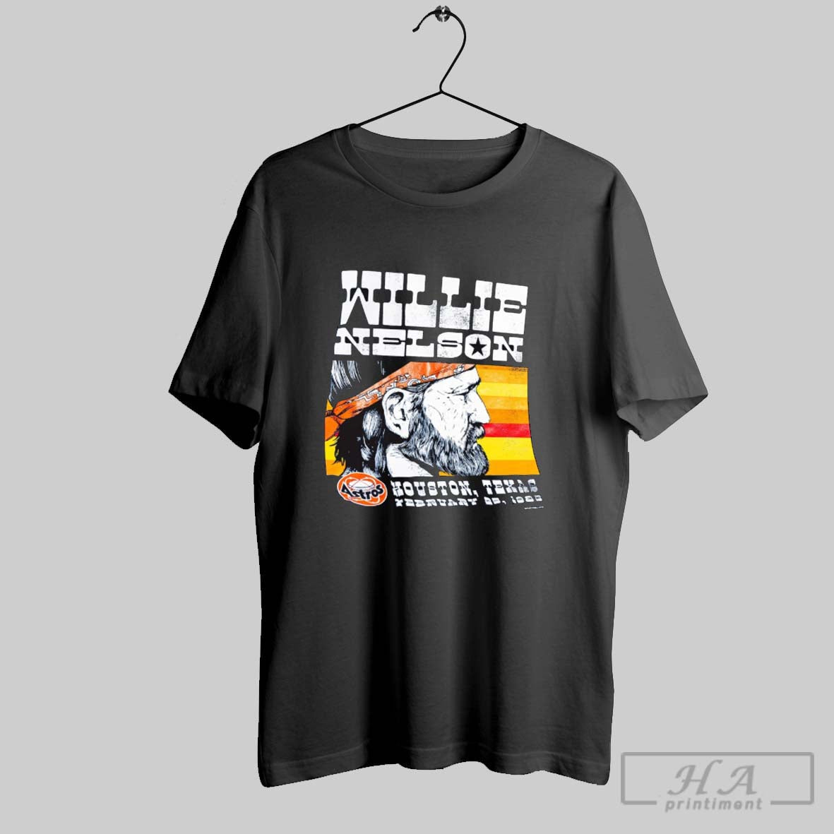 Official Houston Astros Mlb Willie Nelson Houston Texas February 20 1988 Graphic T Shirt