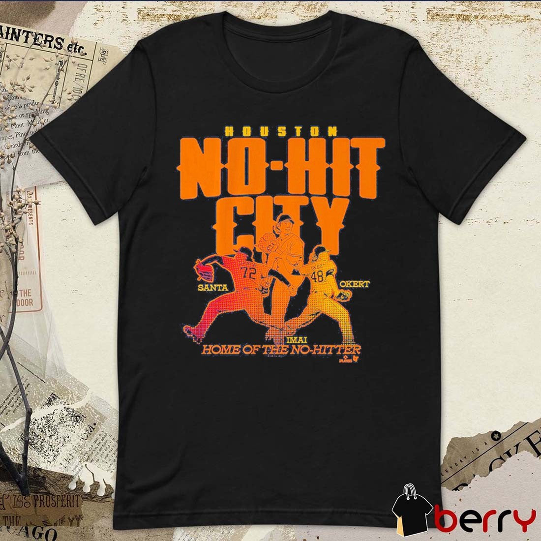 Houston Astros Tatsuya Imai, Steven Okert, and Alimber Santa Houston No-No City Home Of The No-Hitter t-shirt