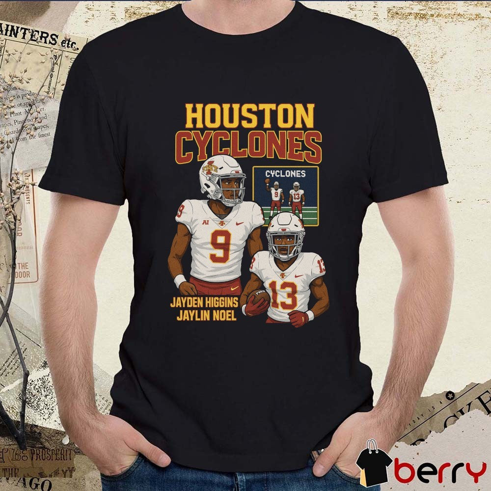 Houston Cyclones Jayden Higgins And Jaylin Noel 2025 NFL Draft Caricatures t-shirt