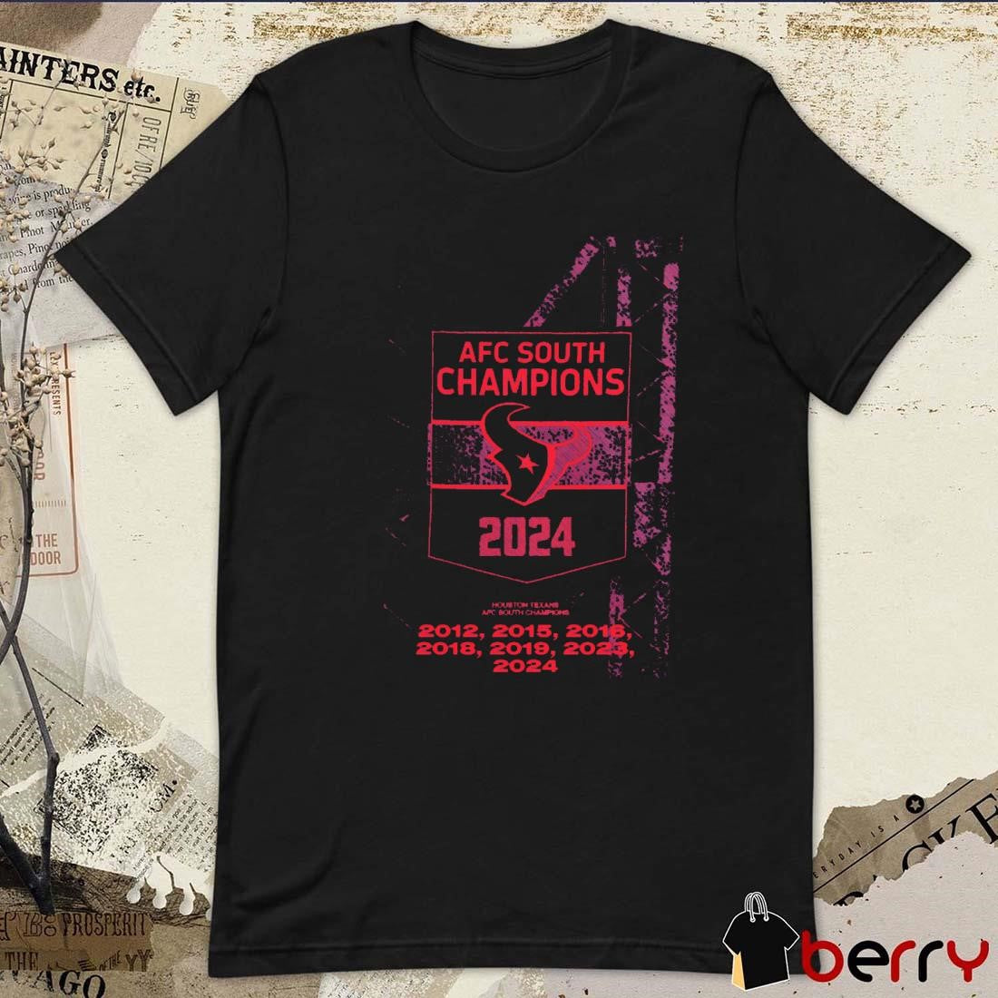 Houston Texans NFL 2024 AFC South Division Champions 2012-2024 t-shirt