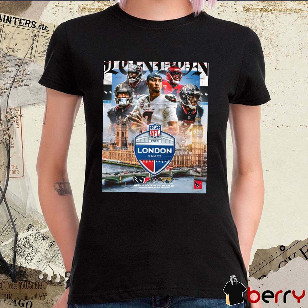 Houston Texans Vs Jacksonville Jaguars 2026 NFL London Game October 18 Wembley Stadium Poster t-shirt