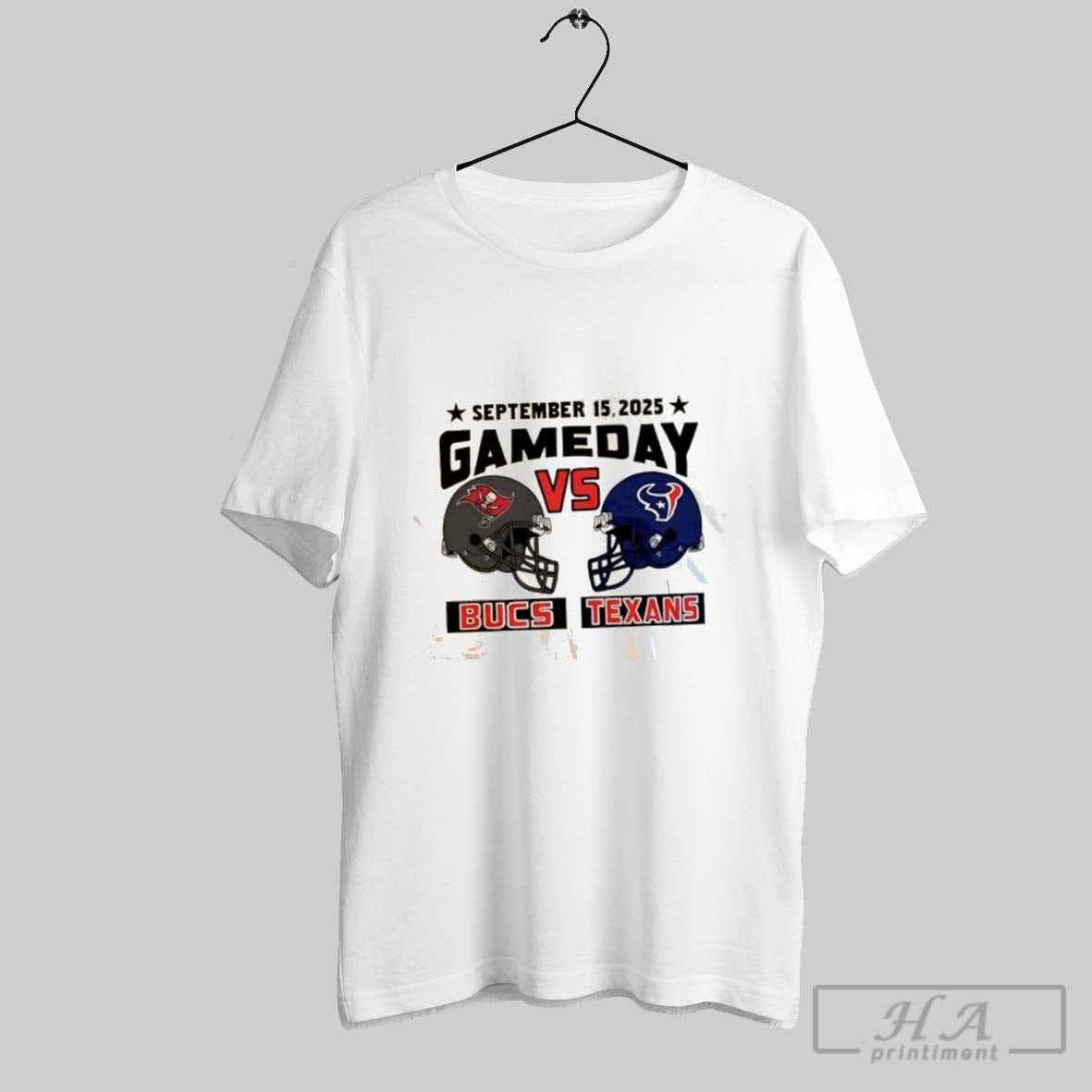 Official Houston Texans Vs Bucanneers 2025 Gameday Helmets