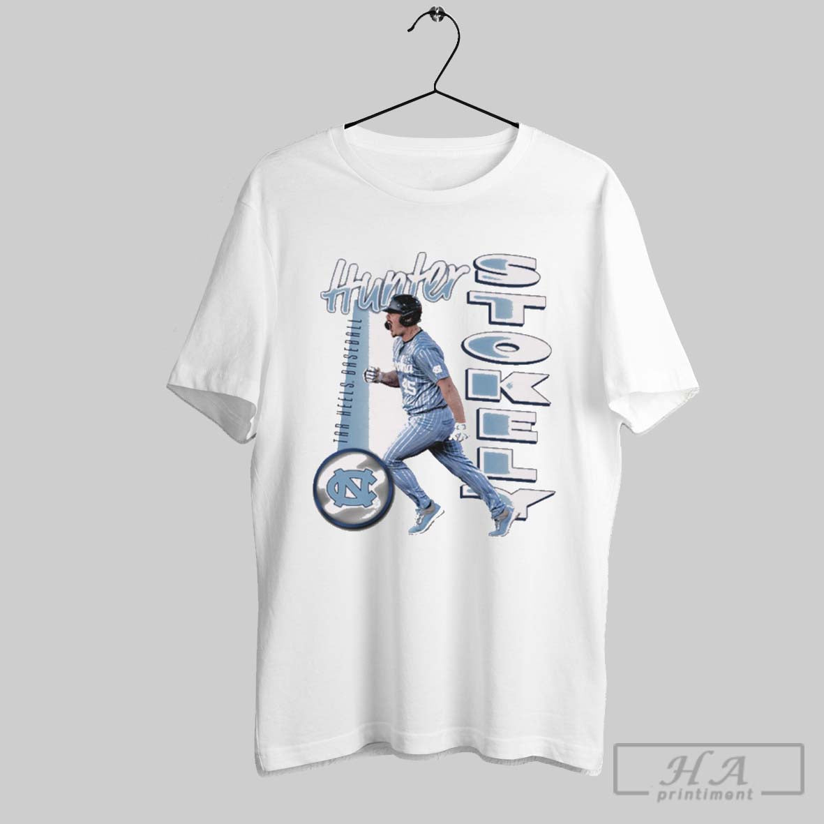 Official Hunter Stokely Illustrated North Carolina Tar Heels Baseball Portrait Ncaa Division I