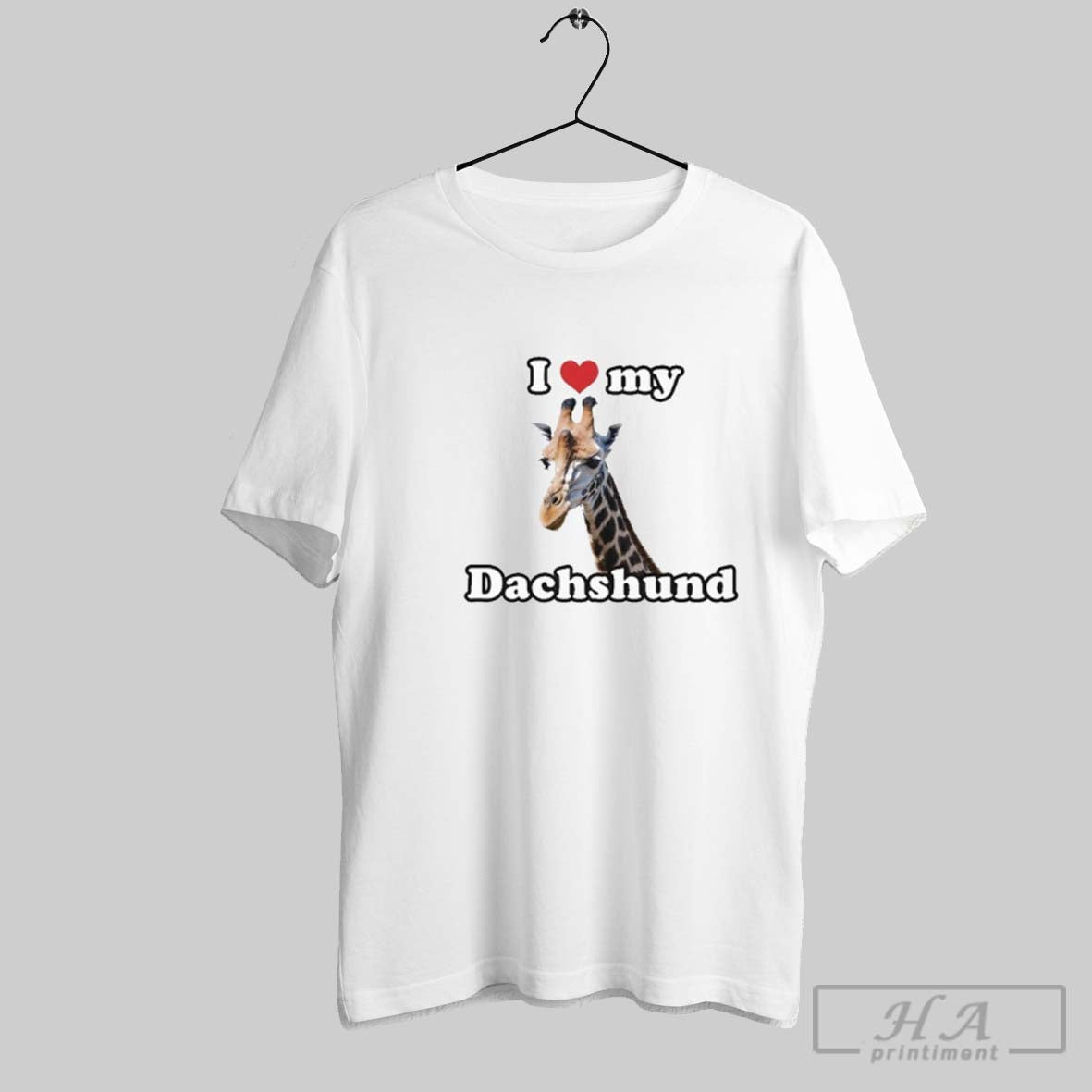 Official I Love My Dachshund Giraffe