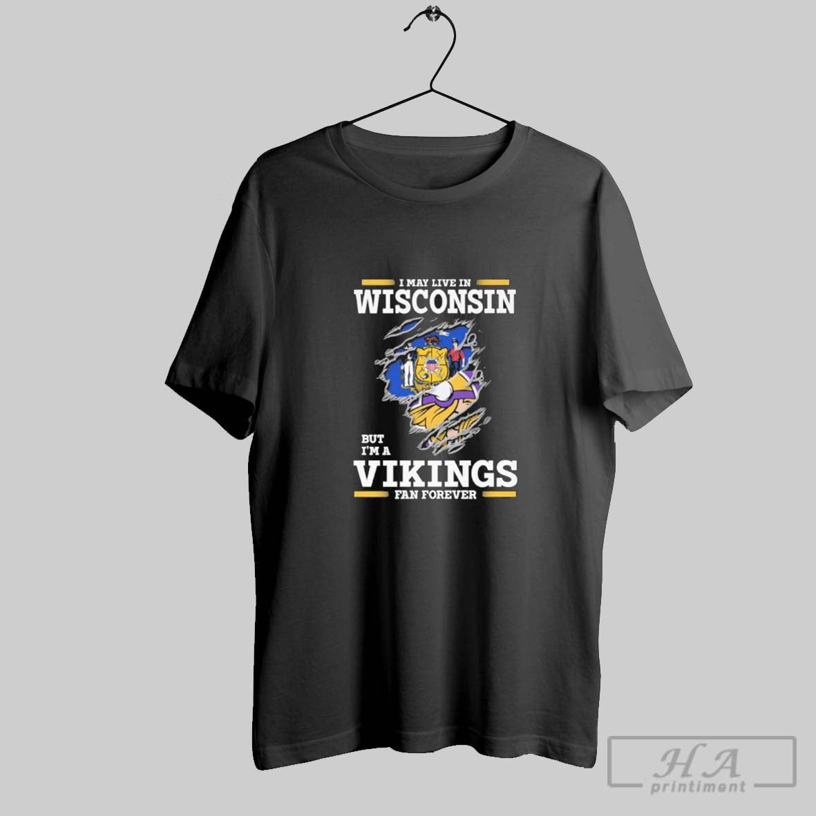 Official I May Live In Wisconsin But Im A Vikings Fan Forever