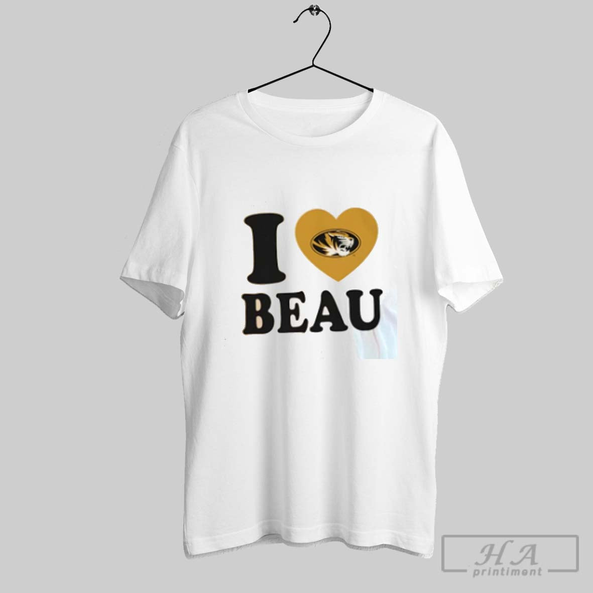 Official I Love Beau Pribula Missouri Tigers Heart