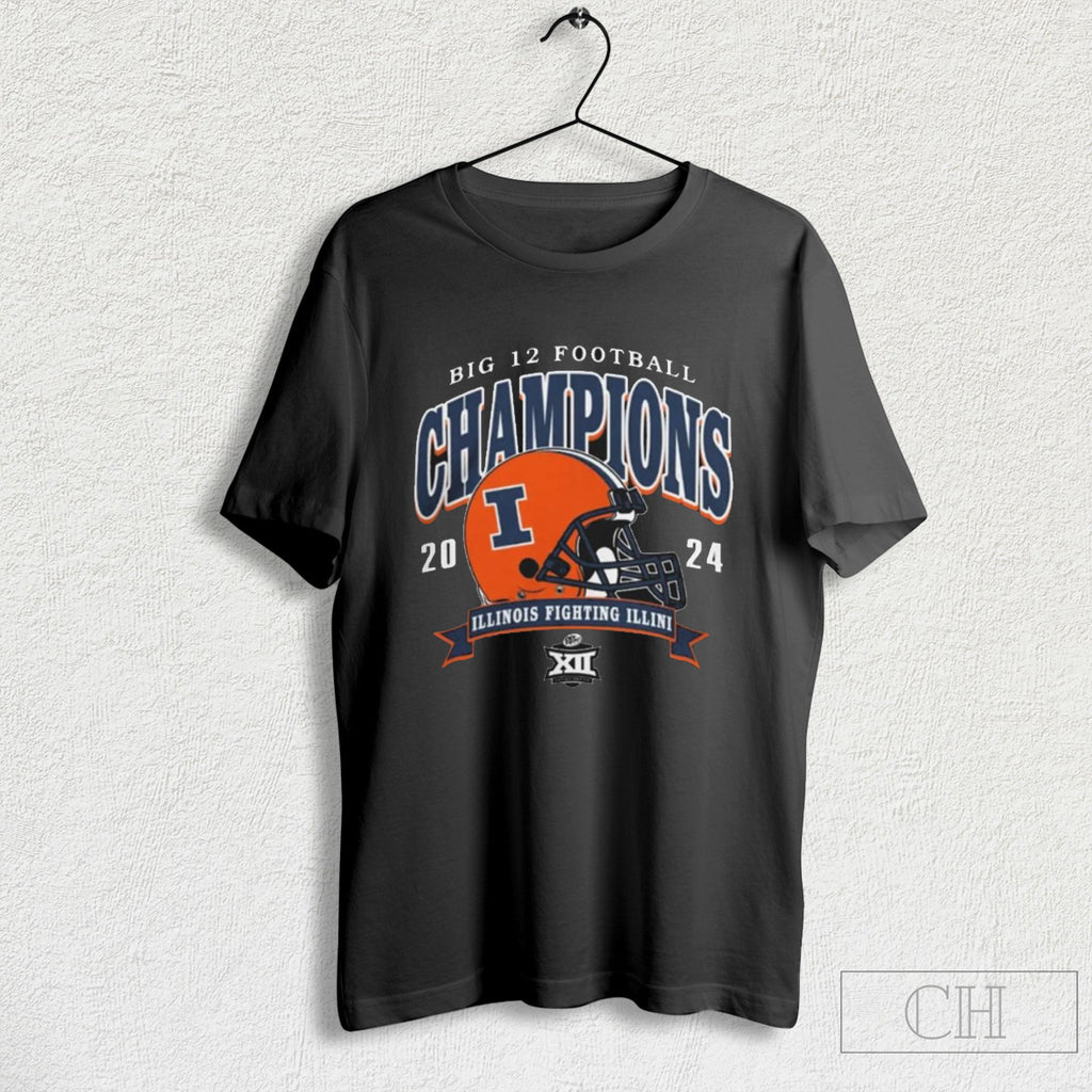 Official Illinois Fighting Illini Big 12 Football Conference Champions 2024 Helmet T Shirt