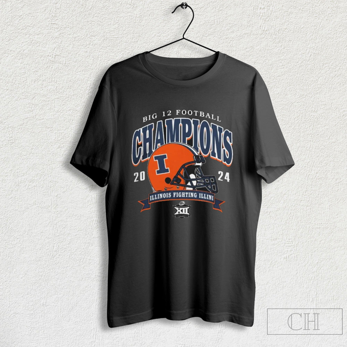 Official Illinois Fighting Illini Big 12 Football Conference Champions 2024 Helmet T Shirt
