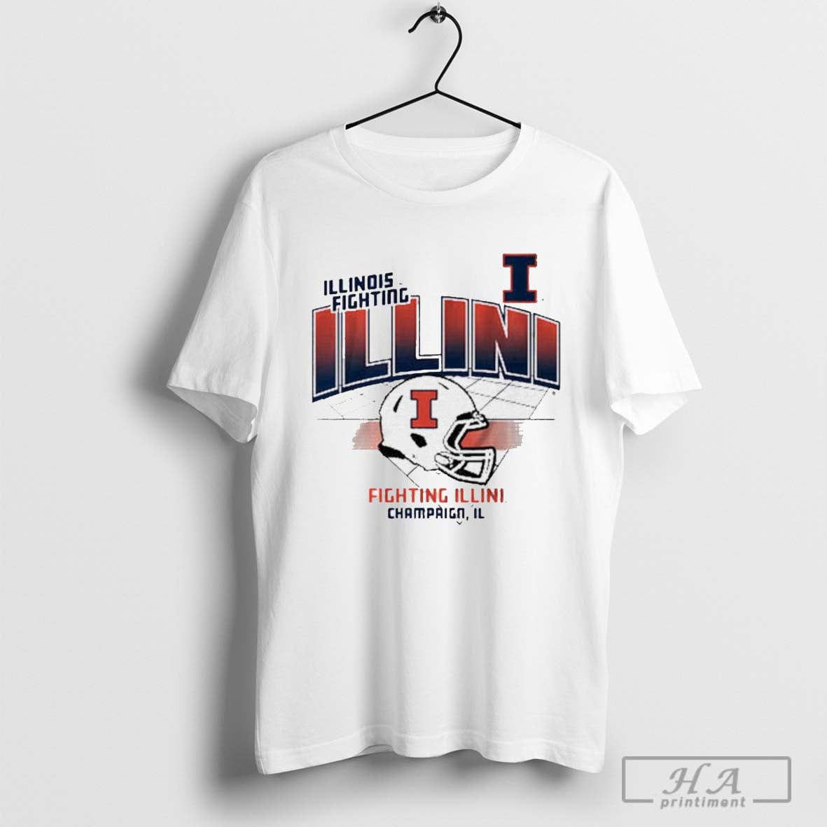 Official Illinois Fighting Illini Football Helmet Grid