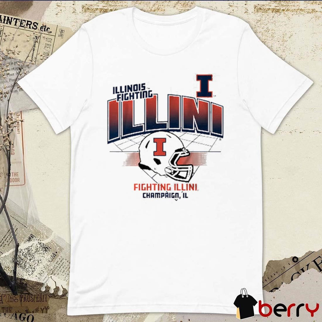 Illinois Fighting Illini Football Helmet Grid t-shirt