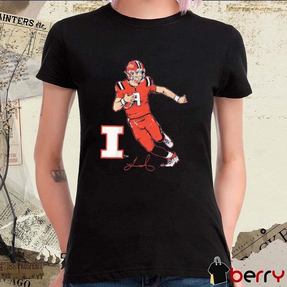 Illinois Fighting Illini Football Luke Altmyer Superstar Pose Signature t-shirt