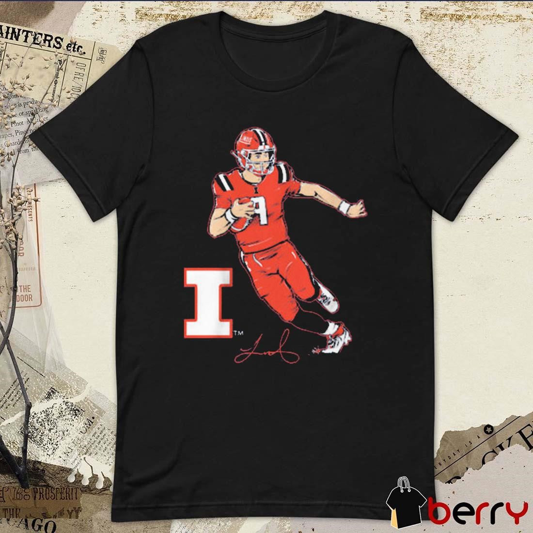 Illinois Fighting Illini Football Luke Altmyer Superstar Pose Signature t-shirt