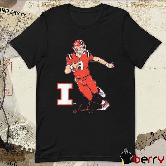 Illinois Fighting Illini Football Luke Altmyer Superstar Pose Signature t-shirt