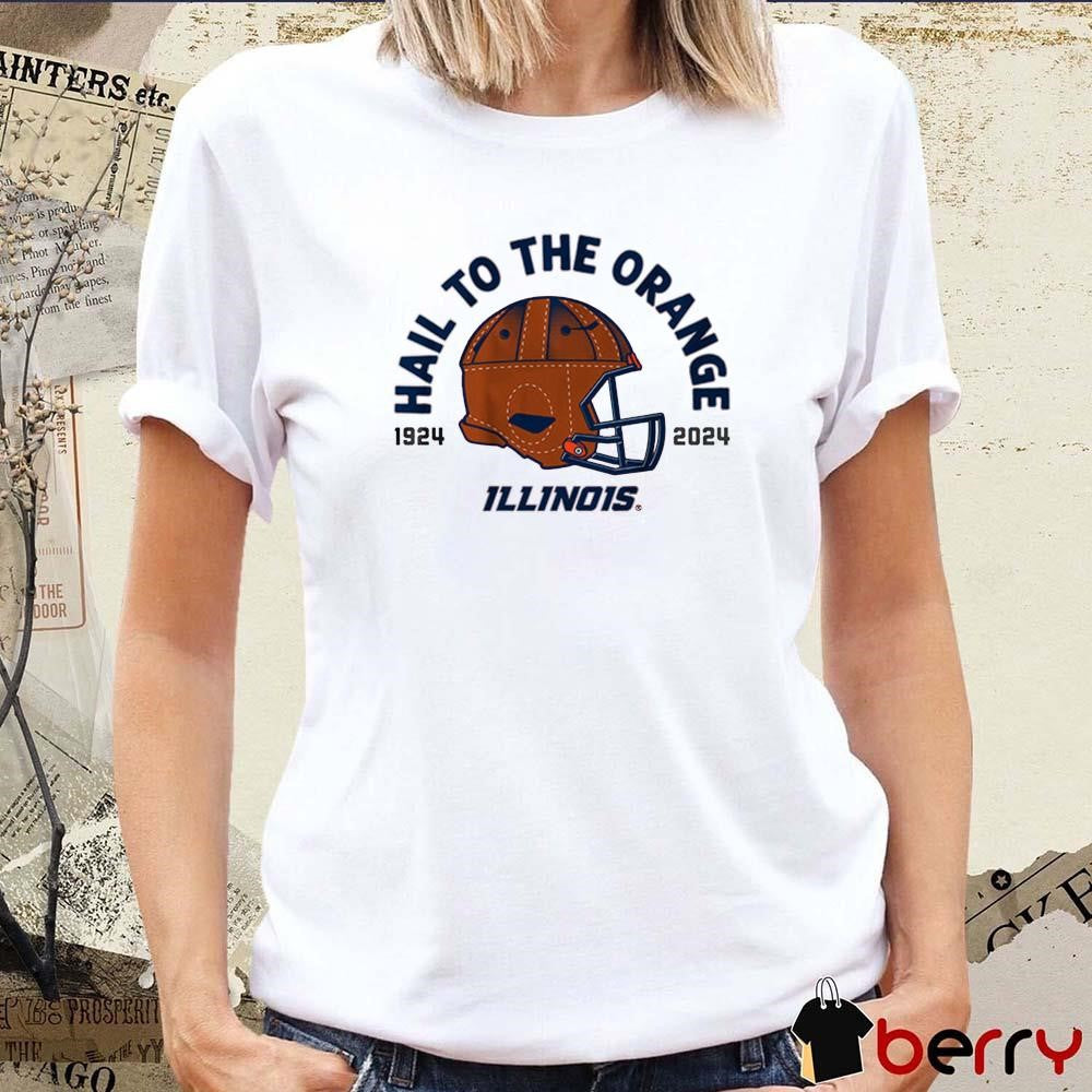 Illinois Fighting Illini Football The 100-Year Helmet Hail To The Orange 1924 – 2024 t-shirt
