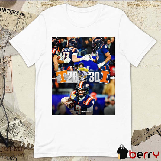 Illinois Fighting Illini defeated Tennessee Volunteers Final Score 30 – 28 2025 Music City Bowl Poster t-shirt