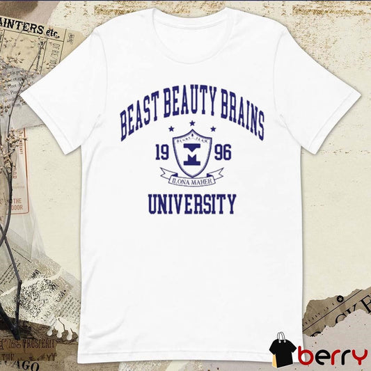 Ilona Maher Beast Beauty Brains University 1996 t-shirt