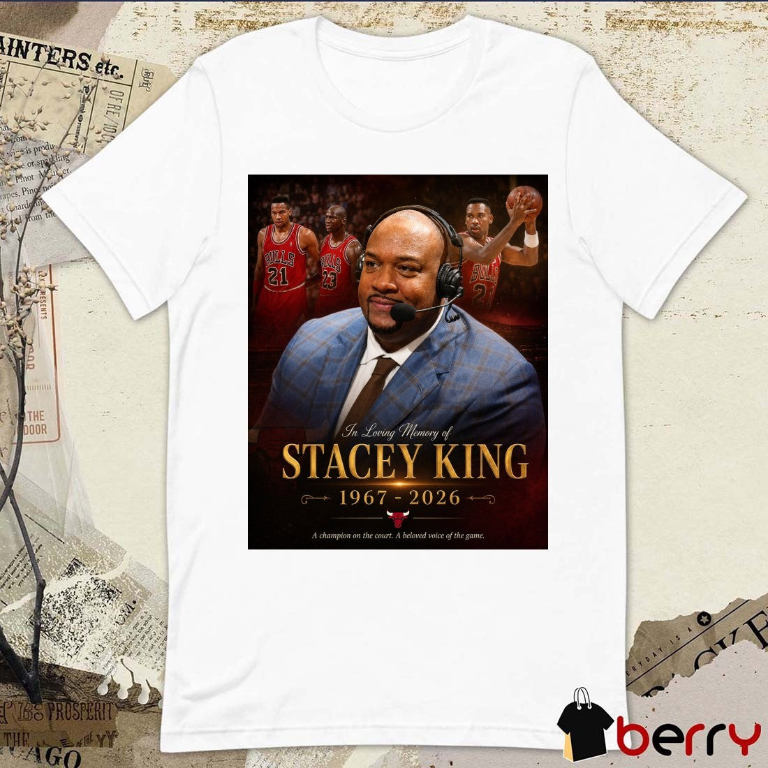 In Loving Memory Of Stacey King 1967 – 2026 A Champion On The Court A Beloved Voice Of The Game Poster t-shirt