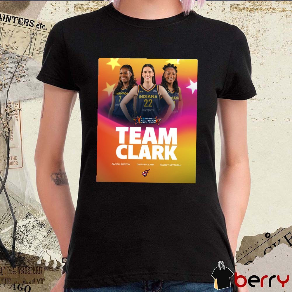 Indiana Fever Team Clark Aliyah Boston Caitlin Clark Kelsey Mitchell All-Star Indy 2025 Poster t-shirt