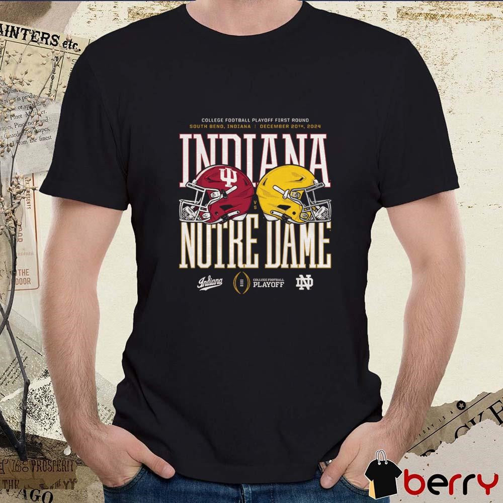 Indiana Hoosiers At Notre Dame Fighting Irish 2024-25 College Football Playoff First Round South Bend Indiana Dec 20th 2024 Helmet t-shirt