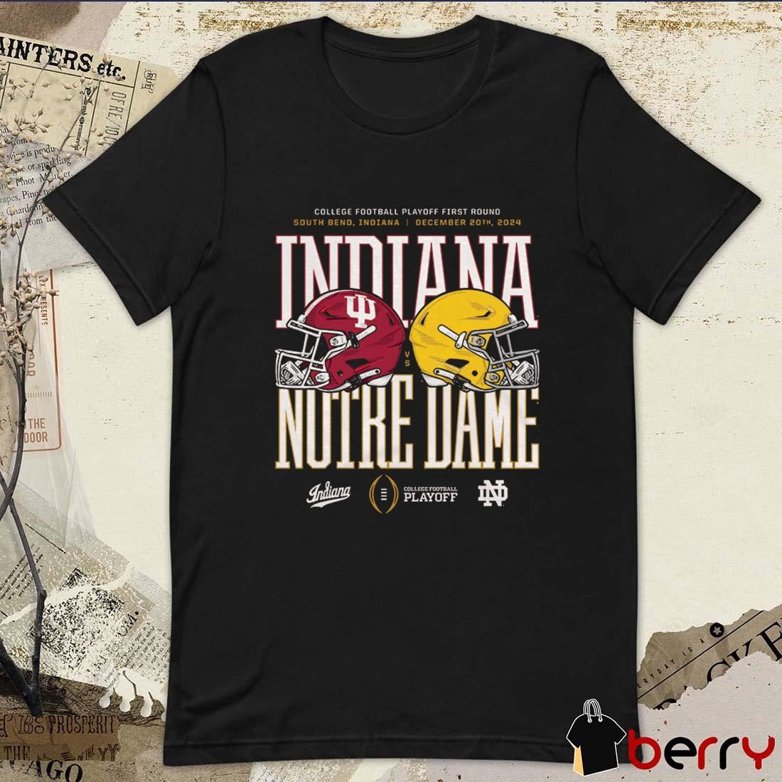 Indiana Hoosiers At Notre Dame Fighting Irish 2024-25 College Football Playoff First Round South Bend Indiana Dec 20th 2024 Helmet t-shirt