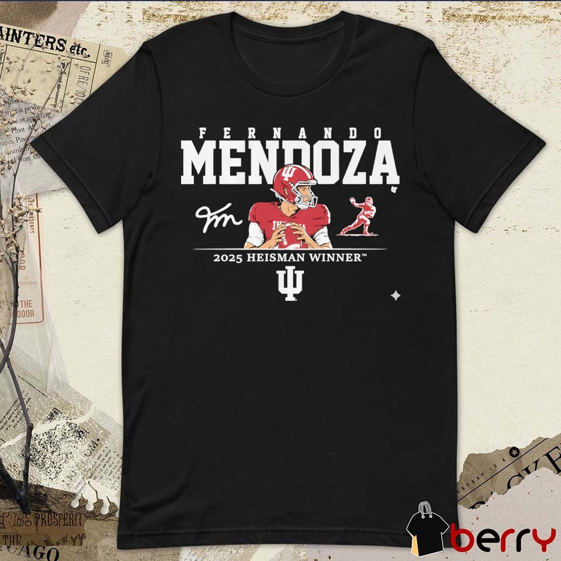 Indiana Hoosiers Football Fernando Mendoza 2025 Heisman Winner Signature t-shirt
