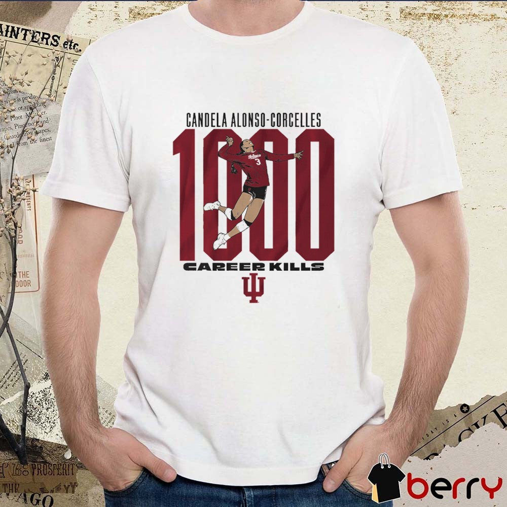 Indiana Hoosiers Volleyball Candela Alonso-Corcelles 1,000 Kills t-shirt