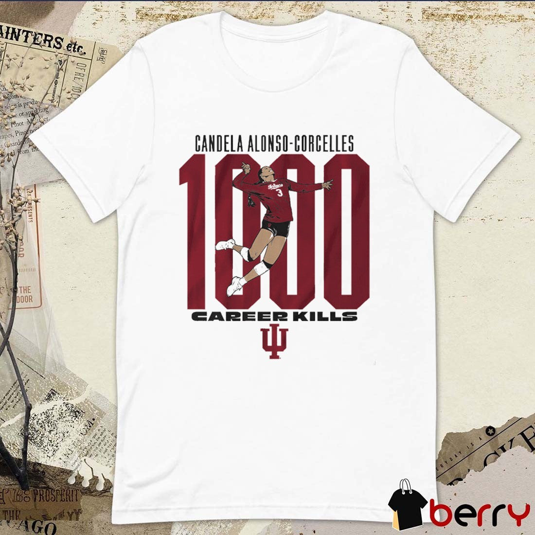 Indiana Hoosiers Volleyball Candela Alonso-Corcelles 1,000 Kills t-shirt