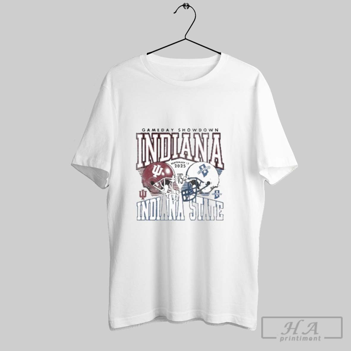 Official Indiana Vs Indiana State Gameday Showdown Duel Helmet