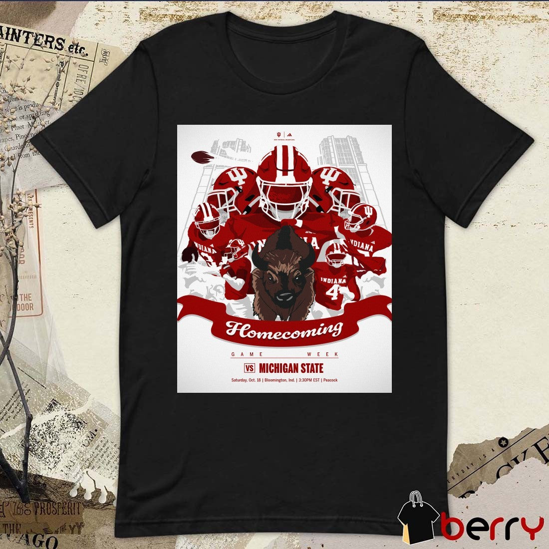 Indiana vs Michigan State Homecoming Game Week Saturday October 18 2025 Bloomington Indiana Poster t-shirt