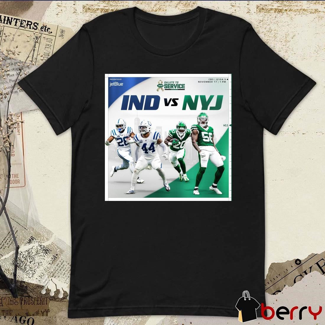 Indianapolis Colts Vs New York Jets Salute To Service Nov 17 2024 Poster t-shirt