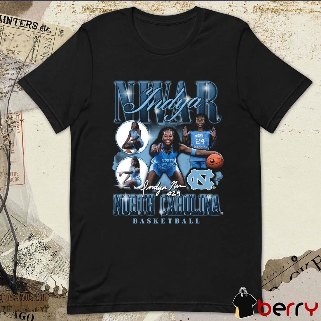 Indya Nivar North Carolina Tar Heels Basketball Signature Graphic t-shirt