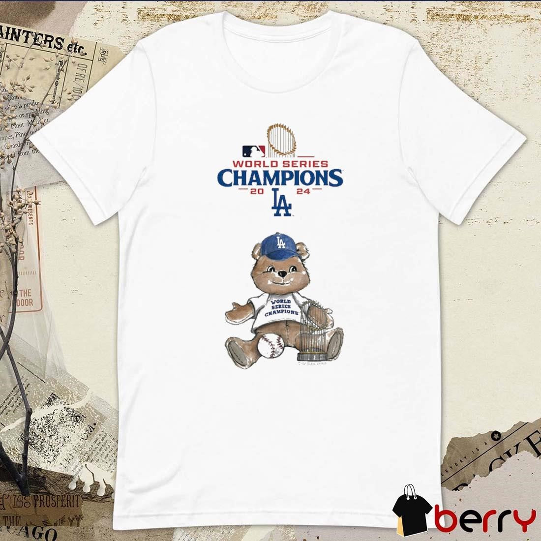 Infant Los Angeles Dodgers Tiny Turnip MLB 2024 World Series Champions Teddy t-shirt