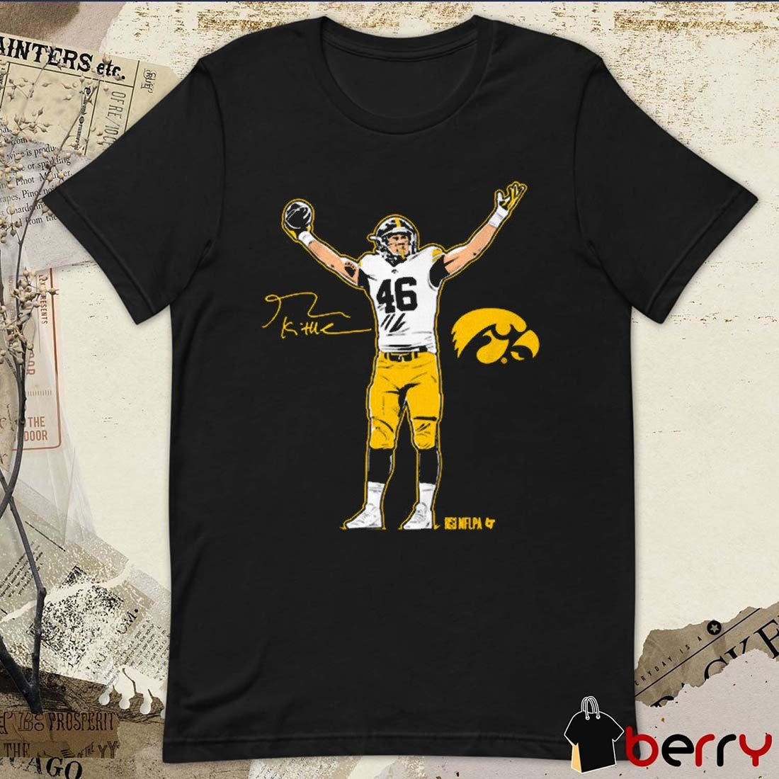 Iowa Hawkeyes Football NCAA George Kittle Superstar Pose Signature t-shirt