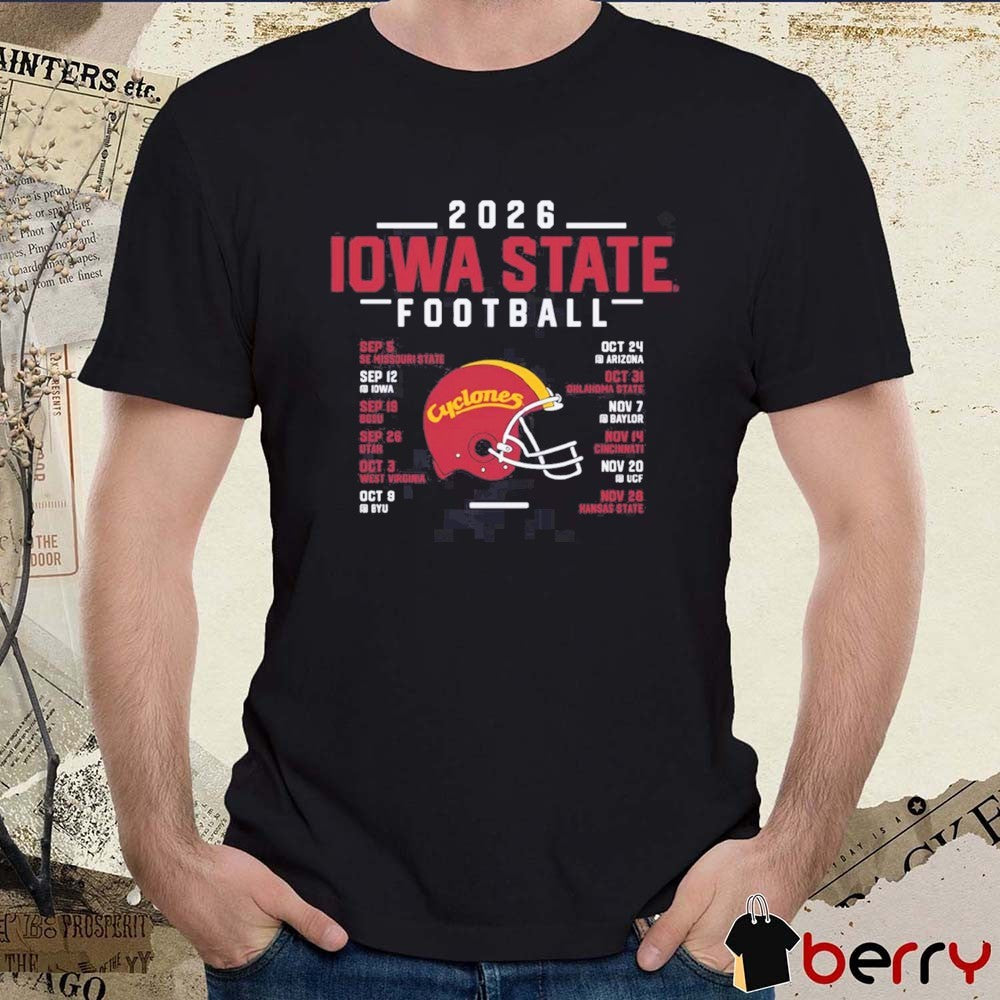 Iowa State Cyclones 2026 Football Schedule September – November Helmet t-shirt
