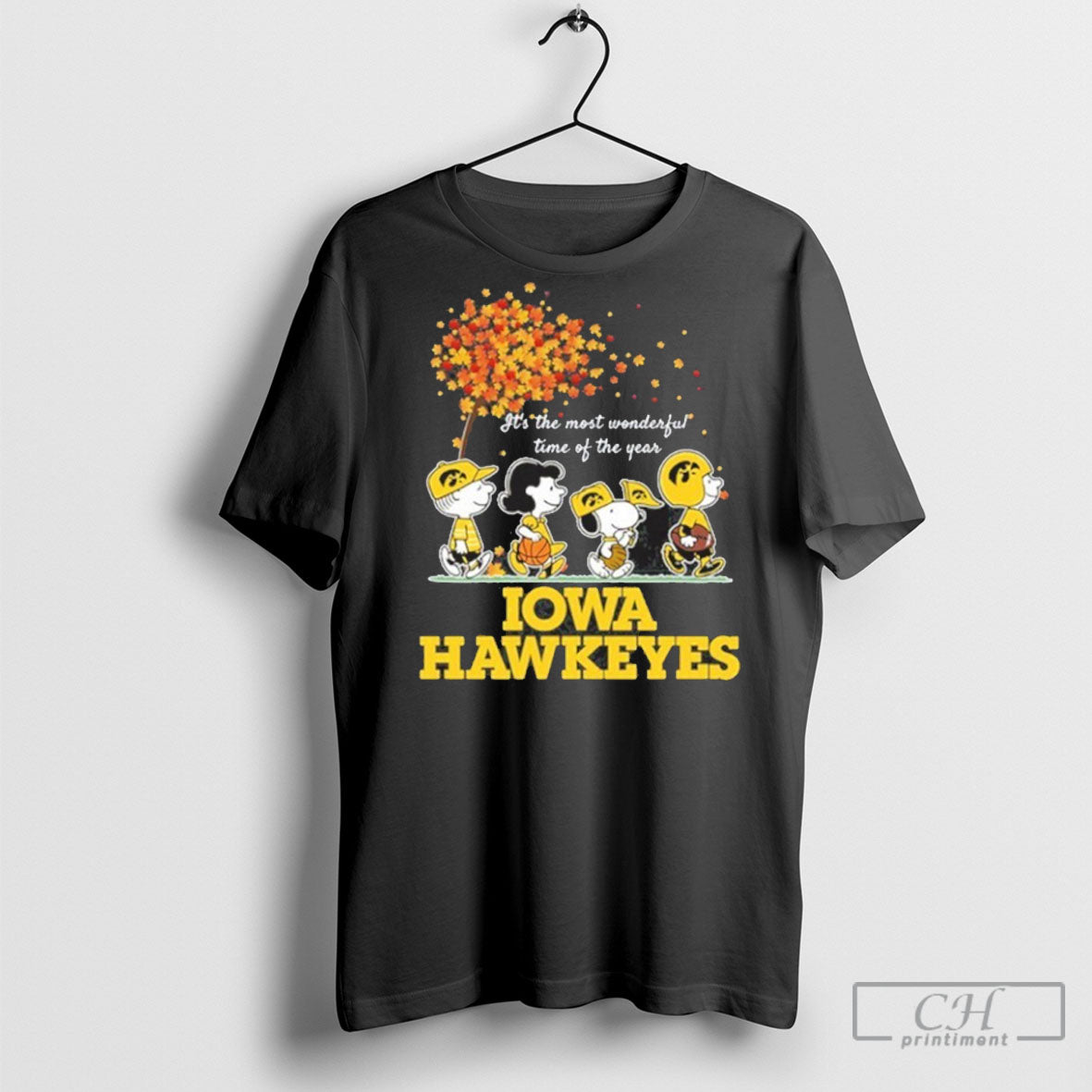 Official Its The Most Wonderful Time Of The Year Iowa Hawkeyes Peanuts Shirt Sweater Tee