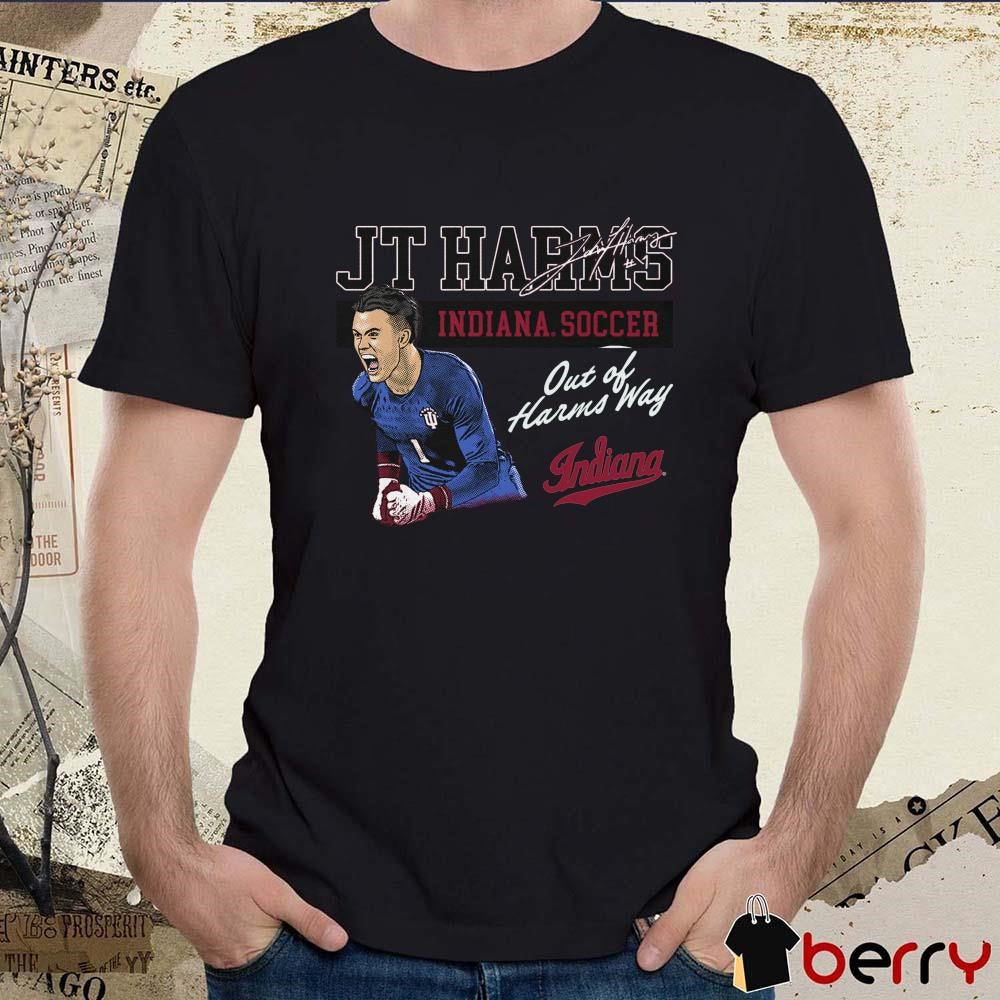JT Harms Indiana Hoosiers Soccer Illustrated Crimson Out Of Harms Way t-shirt