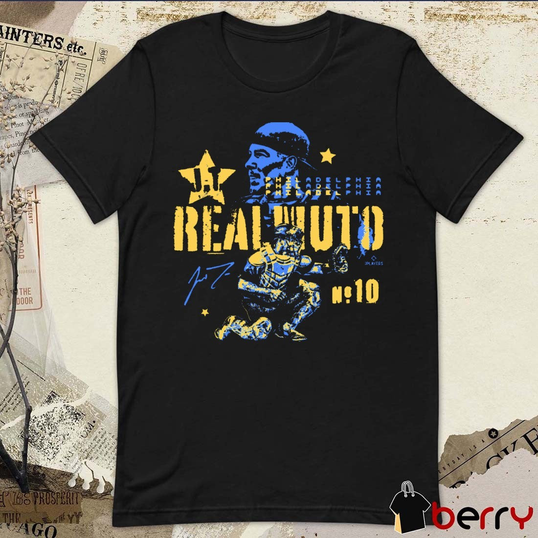 JT Realmuto Real Deal Grunge No 10 Philadelphia Phillies MLPBA Signature t-shirt
