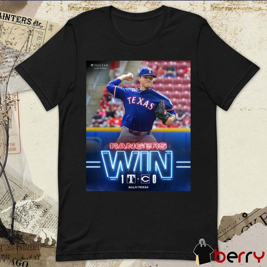 Jack Leiter Texas Rangers Win Cincinnati Reds Final Score 1 – 0 All For Texas Poster t-shirt