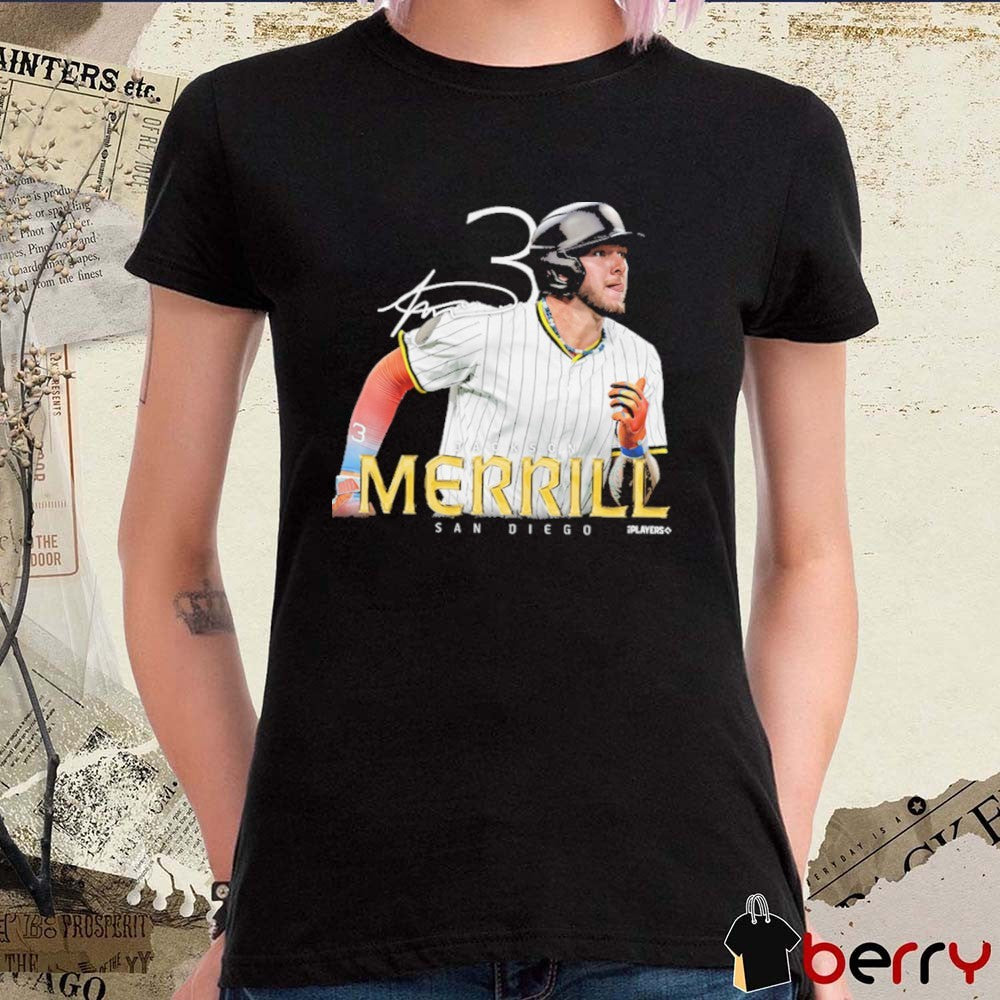 Jackson Merrill #3 San Diego Padres MLB Signature Portrait 2025 t-shirt