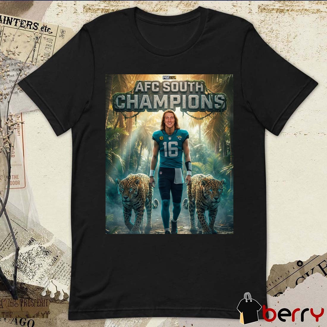 Jacksonville Jaguars Trevor Lawrence AFC South Champions NFL 2025 Season Poster t-shirt