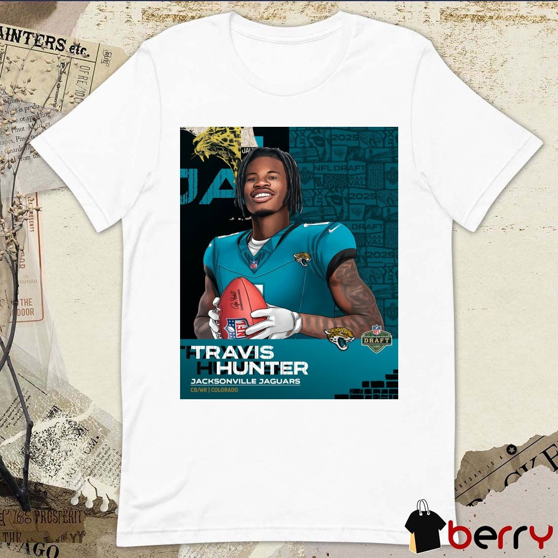 Jacksonville Jaguars select Travis Hunter at No. 2 overall CB WR Colorado NFL Draft 2025 Poster t-shirt