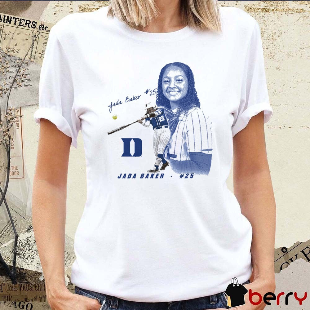 Jada Baker Portrait #25 Duke Blue Devils Softball Graphic t-shirt